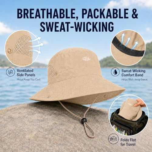 Image of Palmyth Fishing Hat with Detachable Neck Flap UPF 50+ Breathable Sun Hats