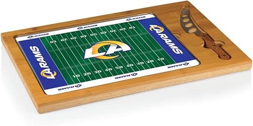 Vista 21 de PICNIC TIME NFL Football Field Icon - Juego de tabla de cortar y cuchillos con parte superior de vidrio, (Parawood y bambú)