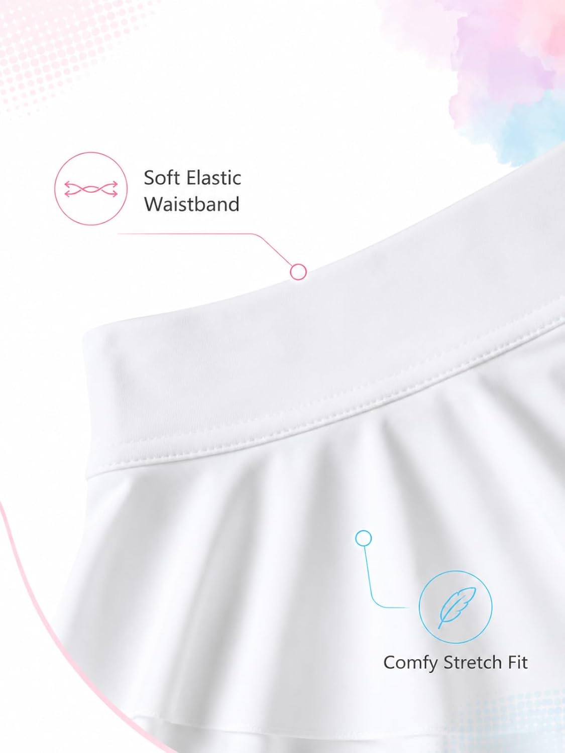 Girls Athletic Skirt with Built-in Shorts – Double Layer Lightweight Summer Skort