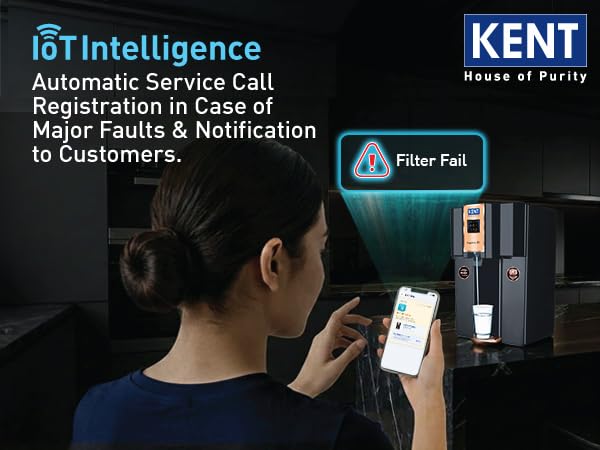 Image of KENT Sapphire IoT RO Water Purifier|4 Years Free Service*|RO+UV+UF+Alk+Cu+TDS Control+UV in Tank | IoT Enabled | Fully Automatic On&OFF Operation |8L|20 LP /Hr|Ideal For Borewell /Tanker /Municipal Water