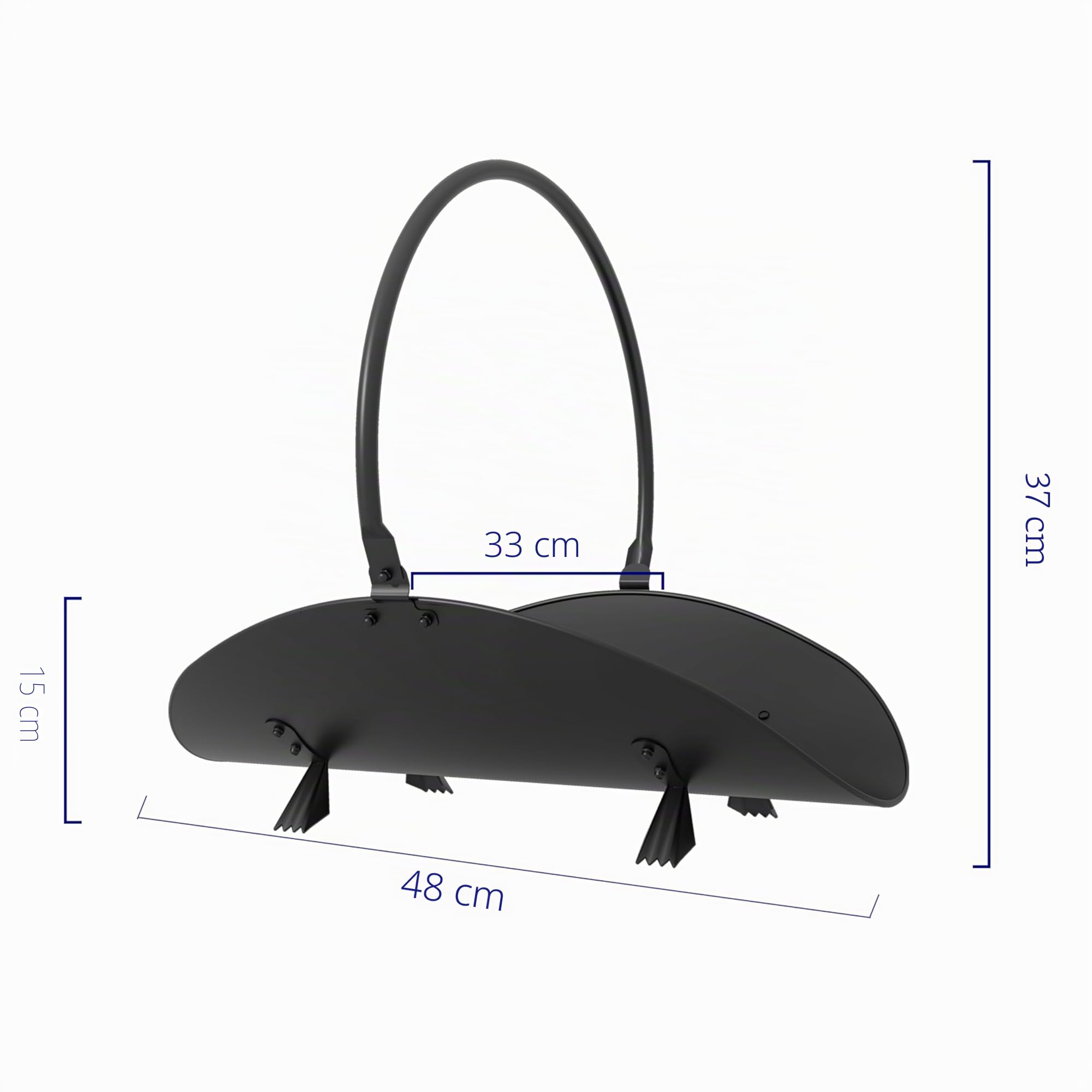 Kingson Cestino porta legna nero – 48 x 34 x 37 cm – soluzione moderna per la conservazione della legna
