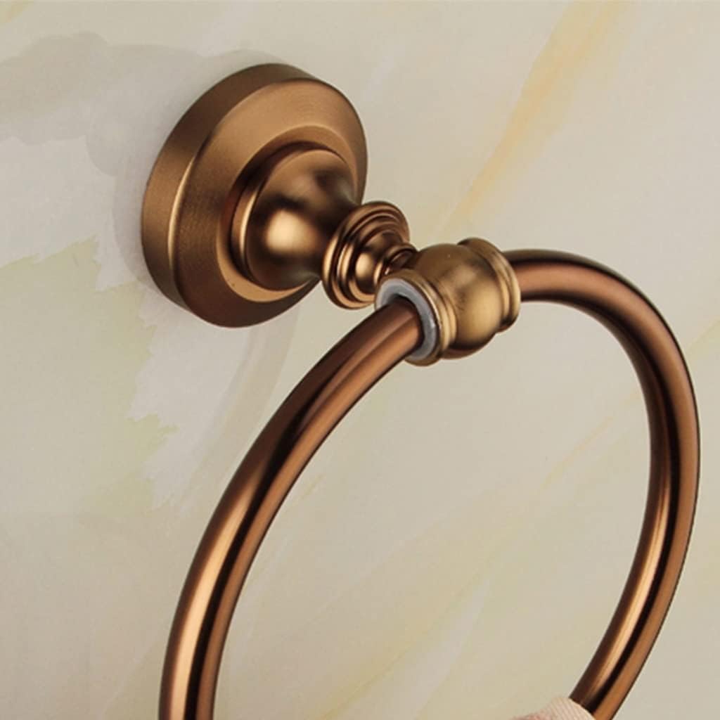 LSLYTQ Bathroom Towel Ring, European Style Antique Hand Towel Holder, Wall Mount Bathroom Hardware