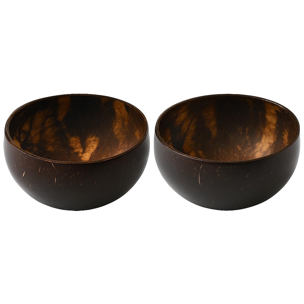 VIE Coconut Bowl, Large, 13-15cm Diameter, Set of 2