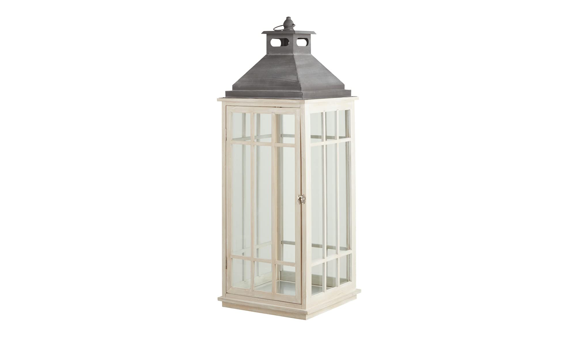 KHG Laterne 90,5 cm mit Kerze aus Kiefernholz, Kerzenständer, Kerzenhalter, Outdoor und Indoor, Deko, Glaseinsatz, für Wohnzimmer, Balkon, Terrasse, Garten usw.