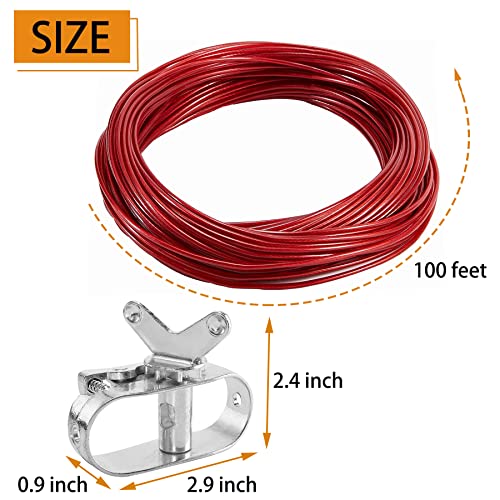 TECARATE Pool Cover Cable and Winch - 100CW Heavy-Duty Pool Cover Cable and Ratchet for Securing above Ground Swimming Pool Covers