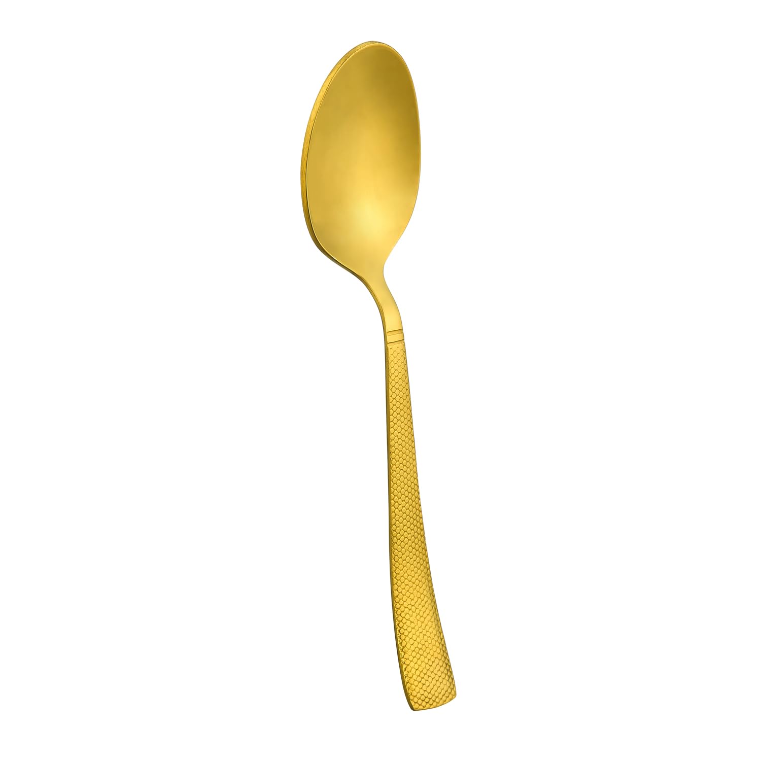 Queenza Juego de 12 cucharas de café expreso, cucharas Demitasse para fiesta de té y desierto, acabado de acero inoxidable de alta calidad con mango grabado para un mejor agarre (dorado)