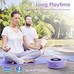 [Smart Touch] Bluetooth Speaker XLeader SoundAngel Lavender Color Auto Pairing Pocket Speaker with Portable Waterproof Case 3D Sound Mic TF Card Aux for Kitchen Bedroom Yoga Girl Women Gift Purple