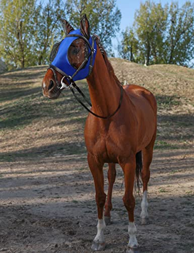 HackFond Máscara de mosca de cavalo com orelhas, proteção UV para cavalos, máscara de mosca de elast