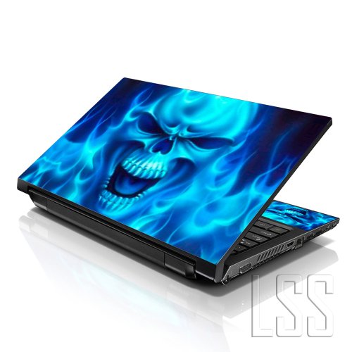 Image of LSS 17 17.3 Inches Laptop Notebook Skin Sticker with 2 Wrist Pads - Reusable Cover Protector Vinyl Sticker Cover Decal Fits 17 inch - 19 inch HP Asus Acer Samsung - Blue Monster Pattern