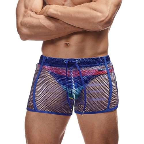 Men's Mesh Sleep Shorts with Front Liner, Lounging Shorts for Yard Work