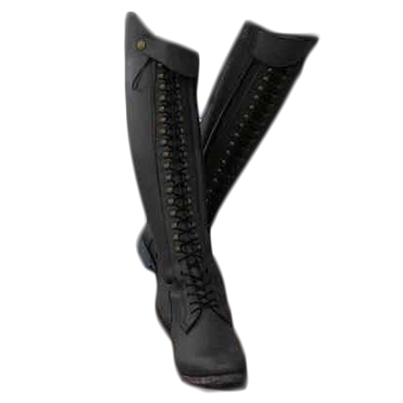Winterreitstiefel (34-43), Thermo + Kniehoch, Spitze Zehenpartie + Niedriger Absatz (1-3 cm), Wasserdicht + rutschfest, Schnürung + Atmungsaktiv, Für Unisex/Winter Herbst,37,Black