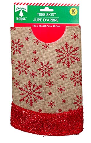 Mini Burlap Christmas Tree Skirts, 18 in