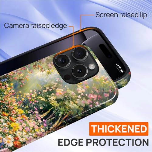 Case for iPhone 16 Pro, Shockproof Hybrid Protective Phone Case, Dual-Layer Drop Protection Anti-Scratch, Floral Sunlit - image 5