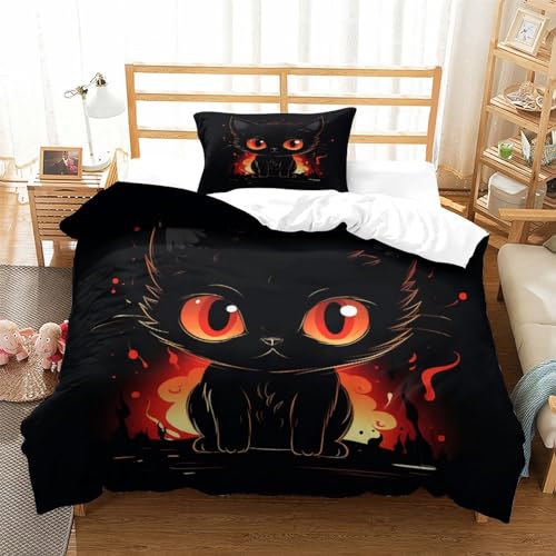 Housse de couette facile d'entretien pour lit simple chat - 4