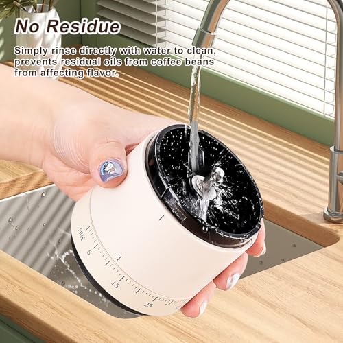 Mongdio ELECTRICTOUCH-COFFEE-GRINDER-WHITE Portable Electric Coffee Bean Grinder thumb #3