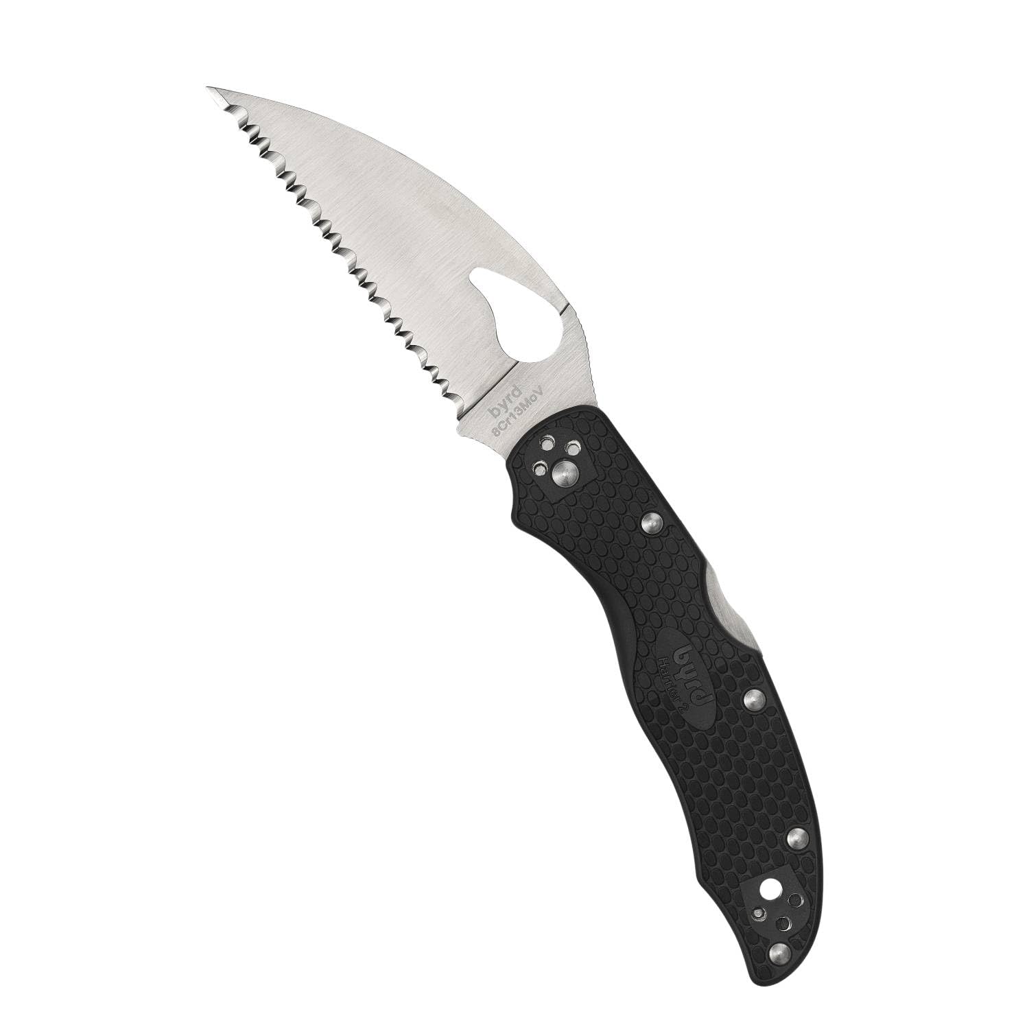 Spyderco Byrd Harrier 2 Lockback | 19,4 cm Gesamtlänge, 8,6 cm 8Cr13MoV-Stahlklinge, FRN-Griff, Rückenverriegelung, vollflächiges Mahlen