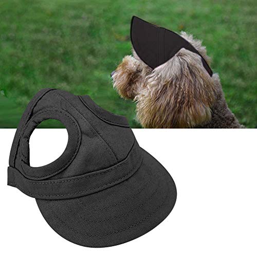 Pet Baseball Hat Outdoor Cat Dog Sports Adjustable Stripe Pet Summer Travel Hat Fashionable Pet Sunbonnet With Ear Holes(S Black) #TOP7
