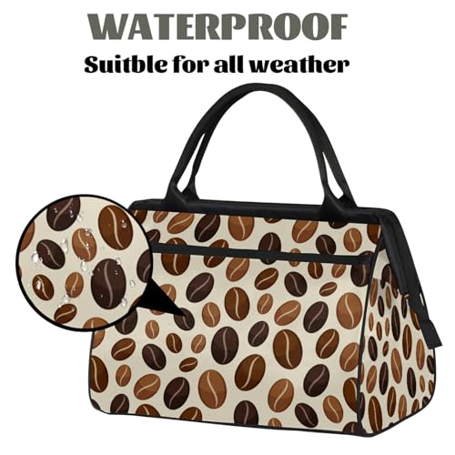 Overnight Weekender Bag for Women Men Coffee Beans Brown Waterproof Carry On Travel Duffel Bags with Zipper Lightweight Sports Gym Bag Luggage Workout Handle Bags for Traveling Yoga Camping3