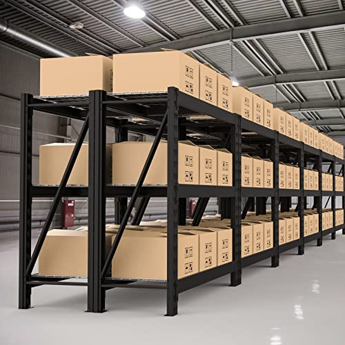 Image of WORKPRO 3-Tier Garage Shelving Unit, Heavy Duty 5400 LBS Load Capacity, Metal Storage Rack, 50 inchW x 18 inchD x 47 inchH Height Adjustable, Industrial Shelving for Garage, Warehouse, Shop