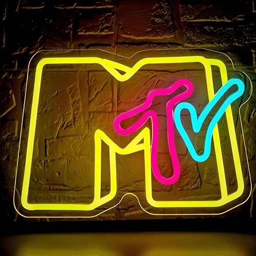 Image of Music Neon Sign for Wall Decor Dimmable Music Neon Light Up Sign for Man Cave Neon Lights for Bedroom Led Neon Sign Suitable for Record Studio Bar Nightclub Party Concert Venue Size 13.77*9.64In(P081)