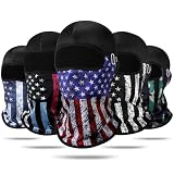 Shihanee 5 Pack American Flag Cycling Balaclava Summer Cool Face Ski Mask 4th of July Patriotic Windproof Dust Protection with Glasses Holes for 250th Anniversary Men Women Motorcycle Fishing