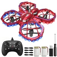 Spider Mini Drone for Kids Beginners - Cool Toss to Go RC Quadcopter with LED Lights, 3D Flips, 2 Rechargeable Batteries, Headless Mode, 3 Speed Mode, Obstacle Avoidance Function, Indoor Outdoor Toys