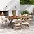 RoyalCraft Outdoor Dining Table for 6, 59" x 35" Rectangular Patio Dining Table, Aluminum Outdoor Table with Adjustable Foot Pads, Patio Furniture for Garden, Backyard, Poolside, or Indoor, Natural