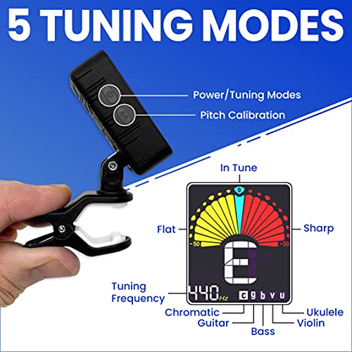 Crosby Tunemate Electronic Clip On Chromatic Tuner For Guitar, Bass, Violin, Ukulele, Banjo And Other Stringed Instruments #TOP3