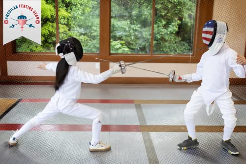 Epee Sword With French Grip - Electric Weapon For Fencing Sport - With Weapon Bag & Body Wire Electric Socket- Guard, Guard Pad. German Fitting Tip And Barrel - Standard Adult Size 5 Olympic Blade - Red | Right #TOP5