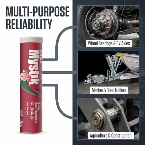 Image of Mystik JT-6 High Temp Grease Tubes for Grease Gun, Multi Purpose Red Lithium Complex, NLGI 2, Wheel Bearing Grease, 14 oz, 2 Pack