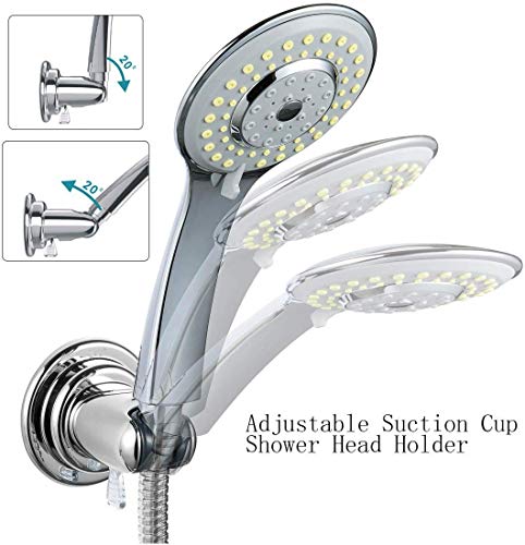 JiePai Vacuum Suction Cup Shower Head Holder,Adhesive Adjustable Suction Handheld Shower Holder Bracket,Removable Wall Mount Holder for Bathroom,Chrome by JiePai - Image 3