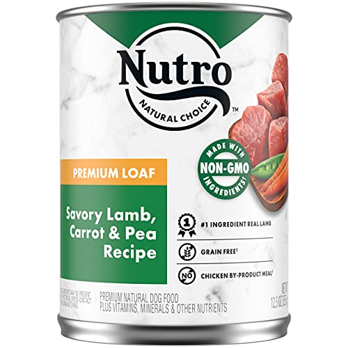 Nutro Premium Loaf Adult Natural Wet Dog Food Savory Lamb, Carrot & Pea Recipe, (12) 12.5 Oz. Cans #TOP2