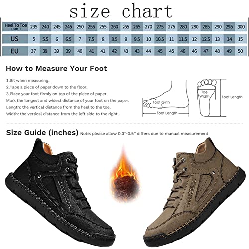 Mens Casual Loafers Shoes Ankle Chukka Boots Hand Stitching Mid top Soft Leather Lace-up Flats Oxford Walking Driving Shoes4
