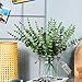 ABAJI Plastic Eucalyptus Wine Red Stems 12 PCS Fake Faux Decorations with Artificial Leaves Greenery Plant Leaf Suitable Home Office House Table Desk Decor Wedding Party Vase Forever Live