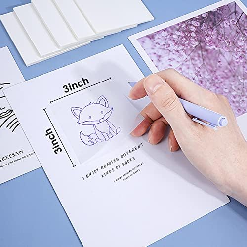 100pcs Transparent Sticky Notes, 76*76mm Clear Self-Stick Note Pads, See Through Post It Notes Self Adhesive Removable for Office, School, Students