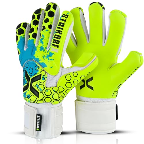 StrikoreX Wild Hawk Goalkeeper Gloves (Size 8) Flu Yellow