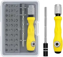 Kit Chave de Fenda 32 em 1, Mini Conjunto com 30 Bits Magnéticos, Fenda e Phillips, com Estojo