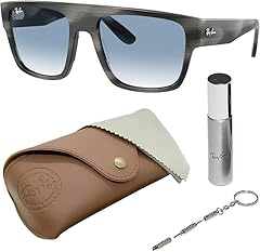 Polished Striped Grey Frame | Clear & Blue Lens