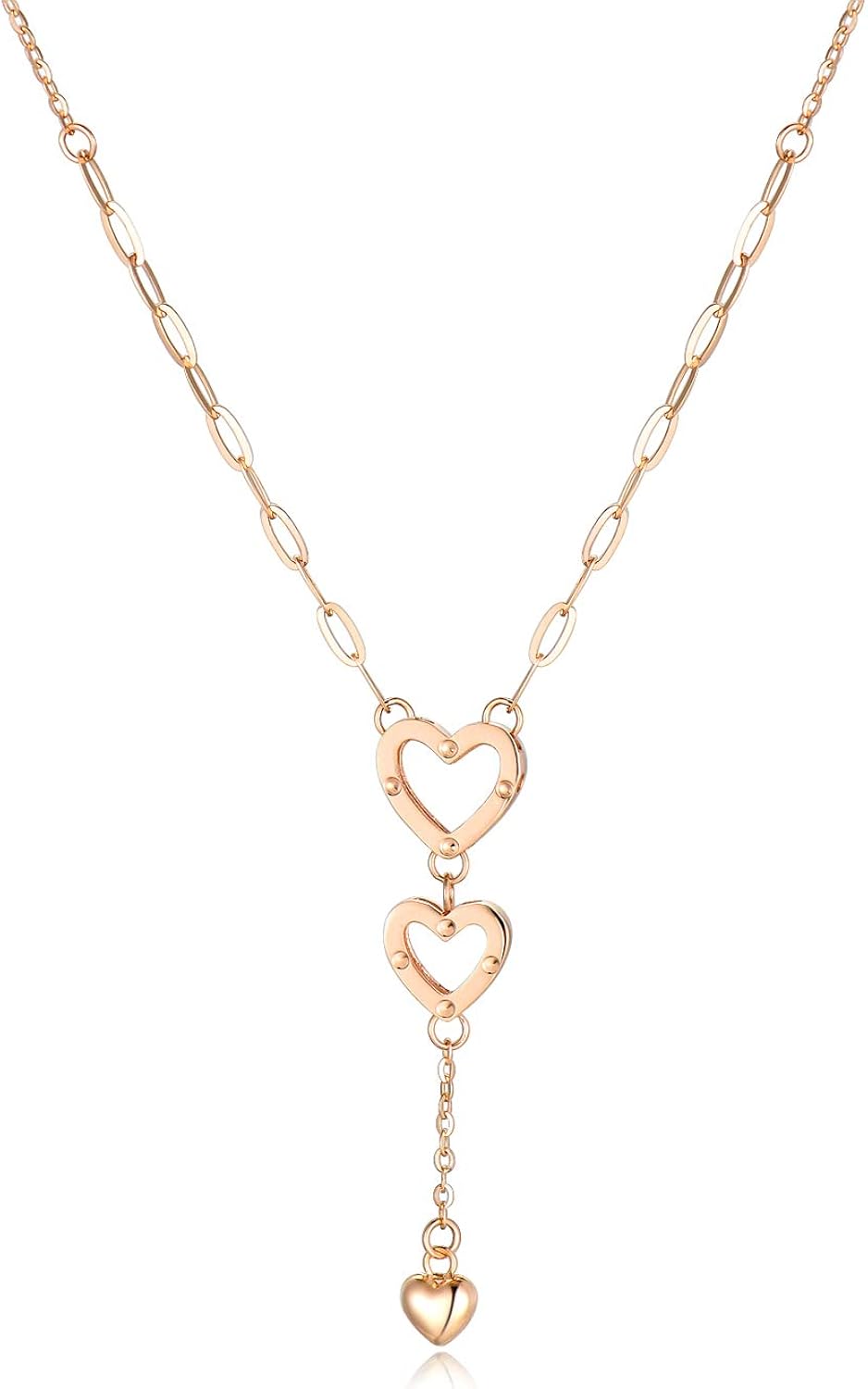 18k Rose Gold Heart Necklace for Women 
