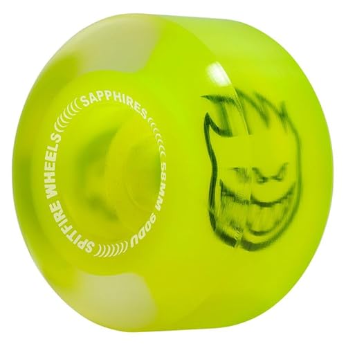 Spitfire Rodas de skate 58 mm 90A safira cônica totalmente amarelo neon