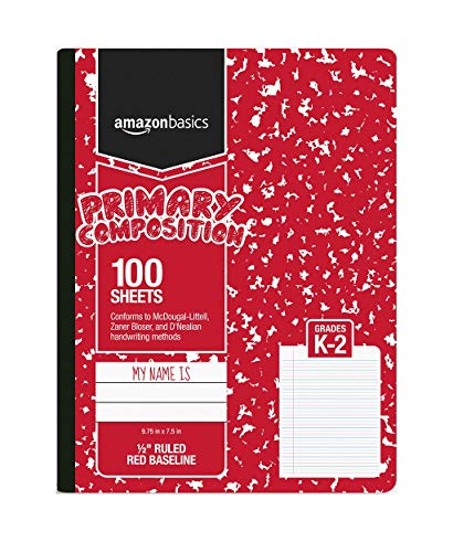 Amazon Basics Primary Composition 12 Ruled 100-Sheet 975 x 75 15-Pack