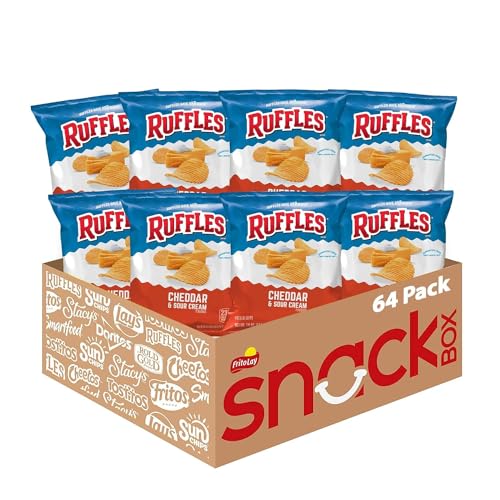 Ruffles Cheddar & Sour Cream Flavored Potato Chips, 1.5 Ounce (Pack of 64)