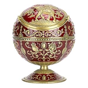 Vintage winddichte asbak met deksels, Retro Olifant patroon Tafelblad Asbak Sigaret Ashouder voor buiten en binnen…