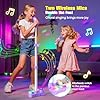 Stand Karaoke Machine for Kids, Singing Toys Gifts for 3 4 5 6 7 8 Year Old Girls Boys, Rechargeable Kid Microphone Bluetooth Speaker with 2 Wireless Mic for Girl Age 4-6 Toddler Birthday Party Toy #2