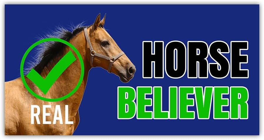 (3Pcs - 7.5x3.75 in) Horse Denier Car Bumper Sticker, Funny Quirky Car Decal, Adult Humor Truck Minivan Trailer Vehicle Decoration, Teens Meme Car Accessories, Gift for Family, Friends