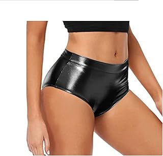 بريف هوت شورت جلد ديسكو ليكرا للنساء