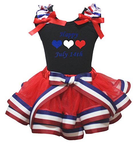 Camisa RWB rayas petal falda set elástica y fresca para evitar rozaduras en niñas pequeñas