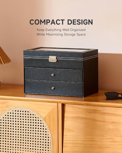 image for CO-Z 18 Compartment Sunglasses Organizer, Leather Eyeglasses Storage B