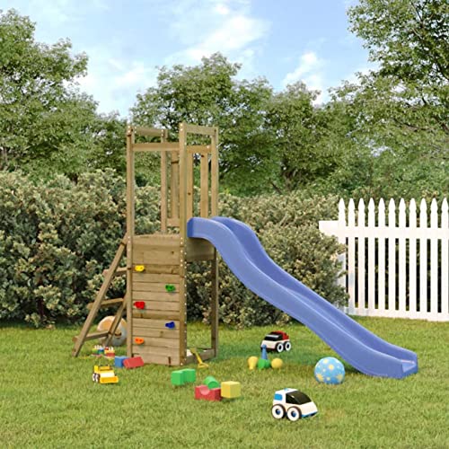 Outsunny Set 3 in 1 con Scivolo, Altalena da Giardino e Scaletta a Corda, Gioco da Esterno per Bambini Età 3-8 Anni, Struttura in Legno, Verde - Giochi e Prodotti per l'Età Evolutiva