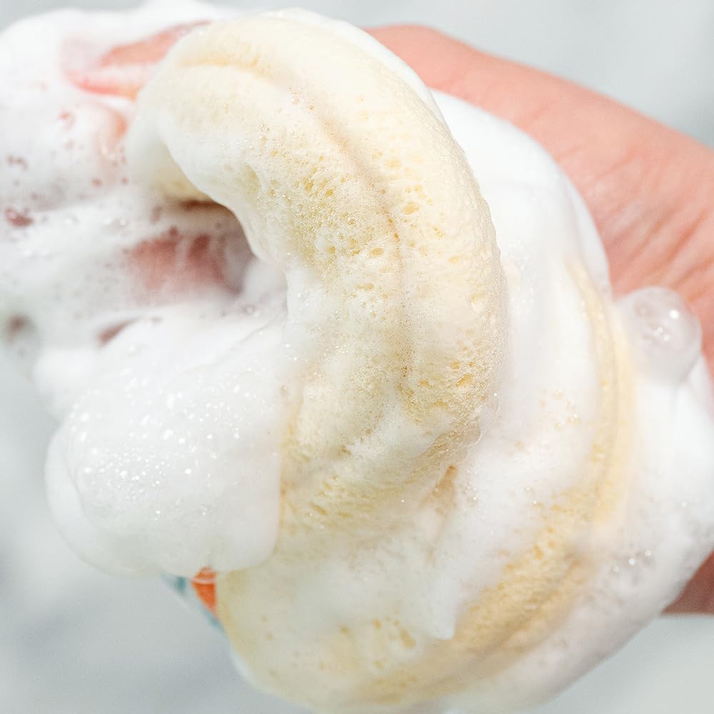 Juego de esponja y manoplas naturales para bebé, para baño y ducha, hipoalergénico
